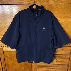 Polo Ralph Lauren Golf Navy Short Sleeve Wachovia Quarter-Zip Pullover Jacket